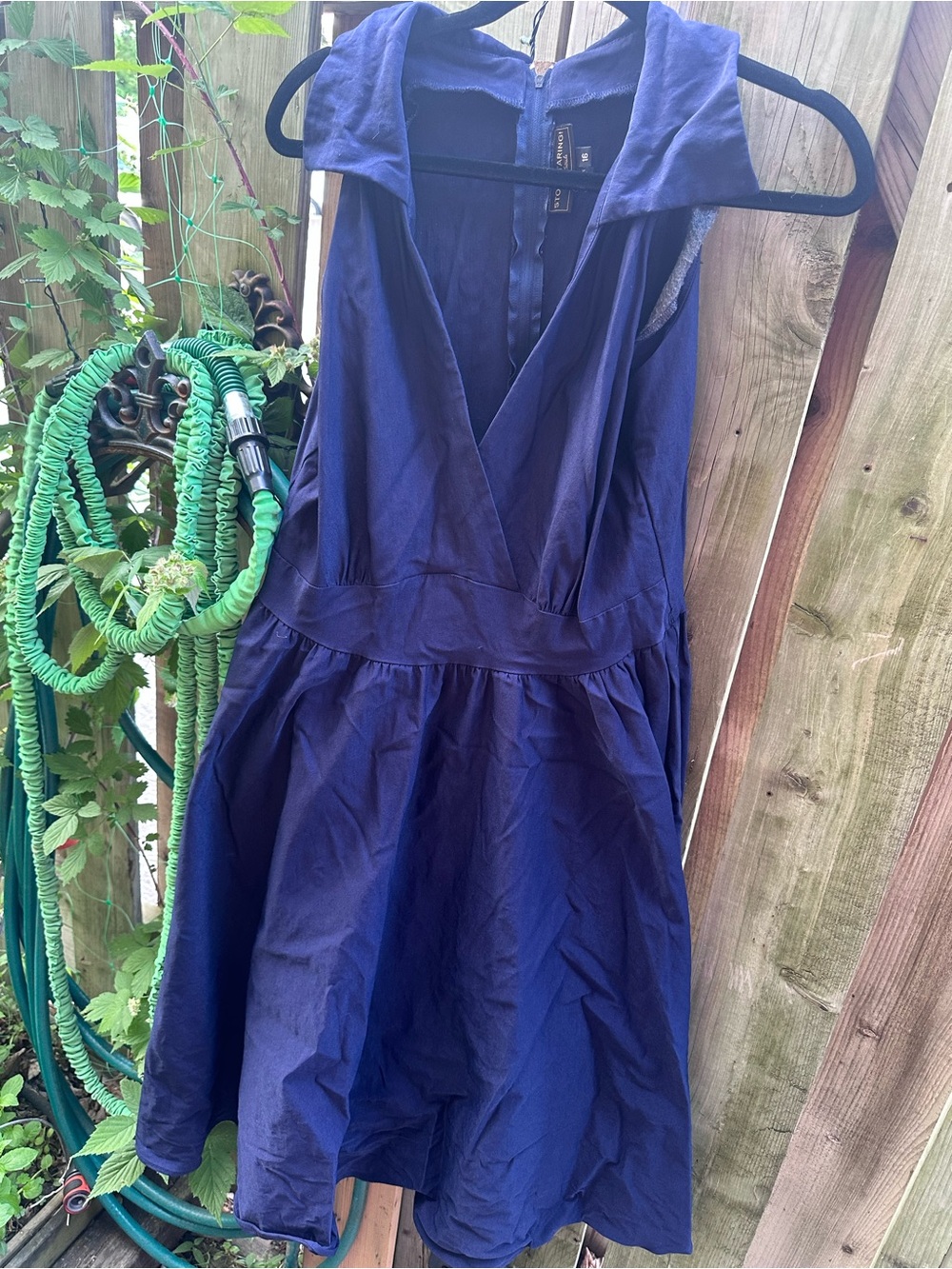 Stop Staring Deep Blue Sleeveless Collared Midi Dress